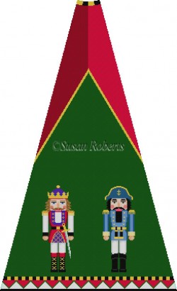 Red Purple King and Admiral Nutcracker Tree Skirt Panel (with background)