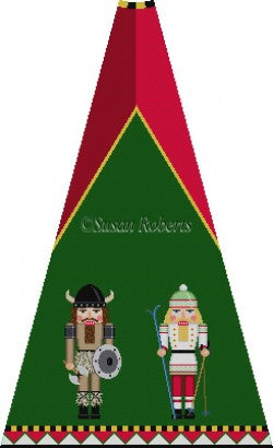 Viking and Skier Nutcracker Tree Skirt Panel (with background)