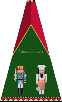 Blue Prince and Chef Nutcracker Tree Skirt Panel (with background)