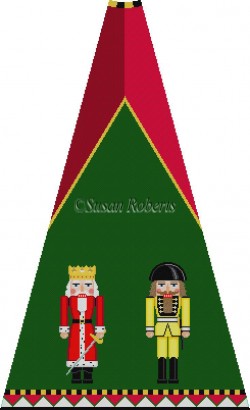 Red Ermine and Yellow Sp Guard Nutcracker Tree Skirt Panel (with background)