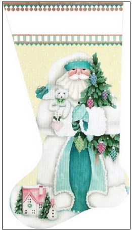 Winter White Santa Stocking