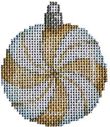 Peppermint Round Gold Ornament