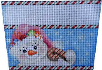 Snowlady/Pink Hat Stocking Cuff