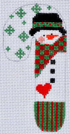 Snowman Checkered Scarf Candy Cane