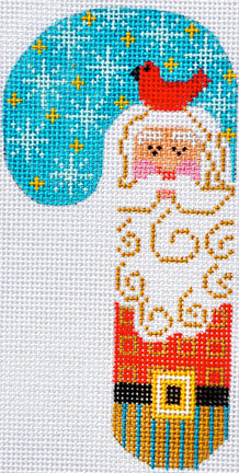 Cardinal Santa Snowman Candy Cane