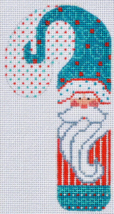 Teal Santa Candy Cane