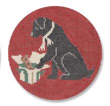 Christmas Morning Black Lab