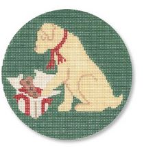 Christmas Morning Yellow Lab