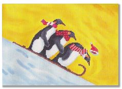 Penguins Sledding