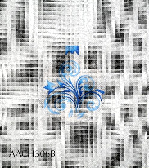 Silver w/Blue Christmas Ball