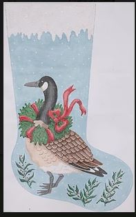 Canada Goose with Wreath Stocking