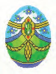 Emerald on Green and Blue Faberge Egg