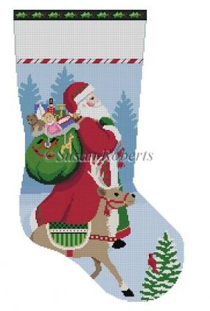 Tasseled Santa and Reindeer