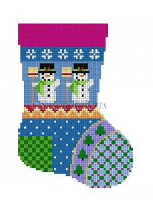 Patchwork Mini Sock Snowman