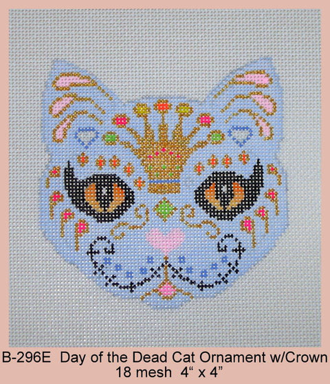 Day of the Dead Cat Ornament With Crown
