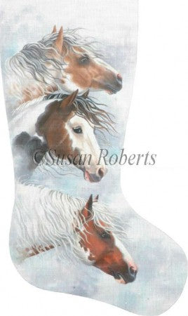Horses in Snow Clouds Stocking