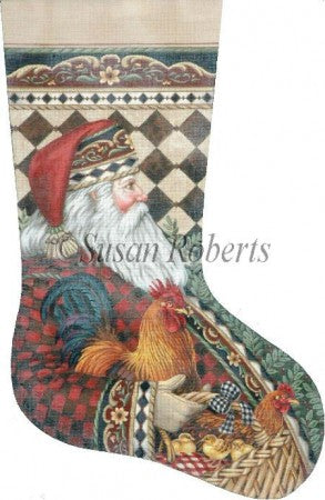 Santa and Rooster Stocking