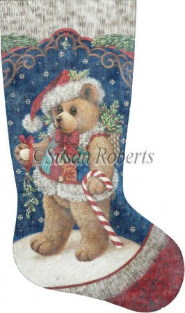 Patchwork Teddy Stocking - 13ct
