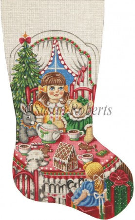 Christmas Tea Party Stocking - 18ct