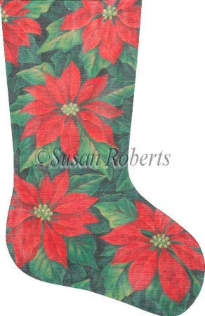 Red Poinsettias Stocking