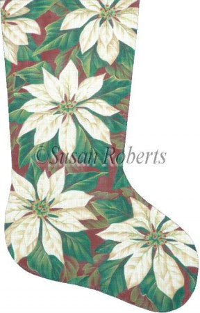 White Poinsettia Stocking