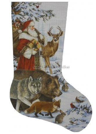 Woodland Christmas Stocking  - 13ct