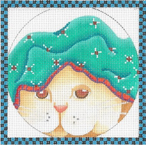 Cat Ornament With Border - Peek-a-Boo