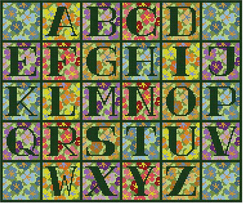 Floral Background Alphabet