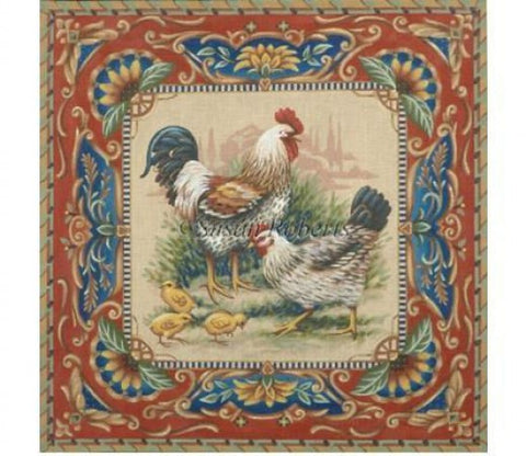 Rooster Hen and Chicks
