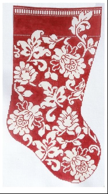 Karen's Red Damask Stocking 