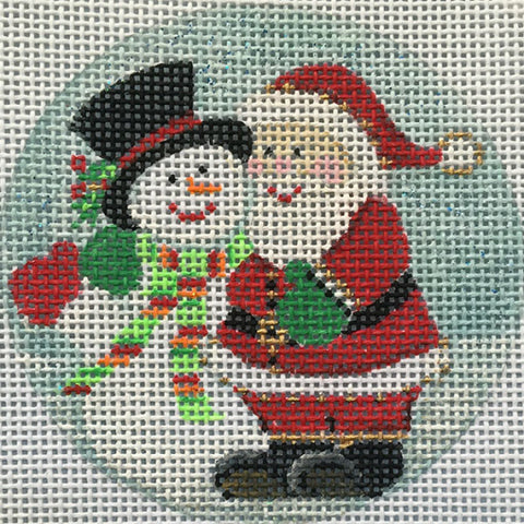 Snowman and Santa Ornament