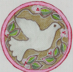Pink and Gold Dove Ornament