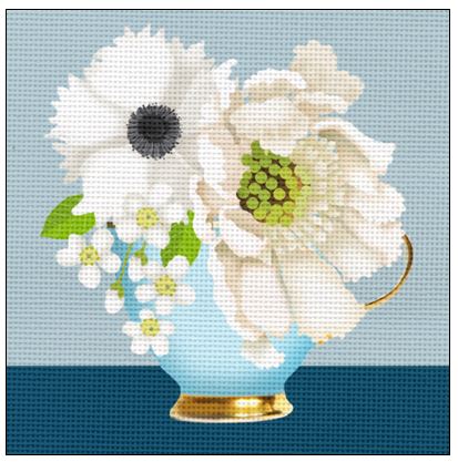 Blue and White Teacup Bouquet