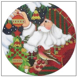 Red Bird Santa Ornament