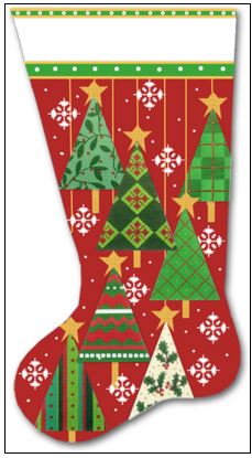 Christmas Trees Sock - Red