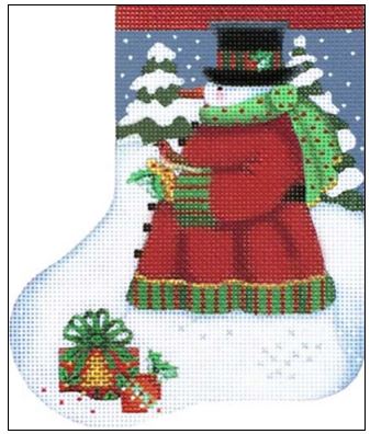 Red Bird Snowman Mini Sock