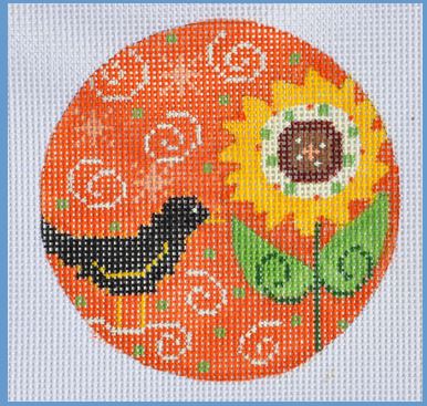 Crow and Sunflower Round