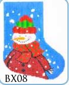 Dot Scarf Snowman Mini Stocking