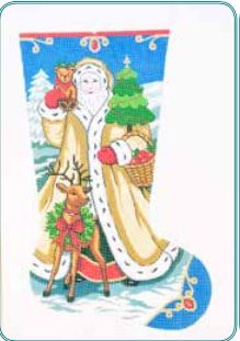 Elegant Santa 2 Stocking