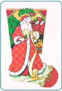 Santa With List Stocking