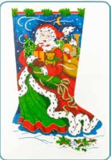 Windblown Santa Stocking