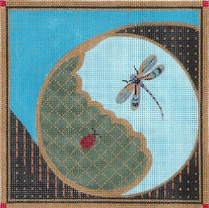 Triptych Dragonfly and Beetle