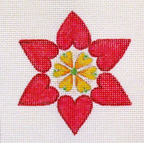 Heart Poinsettia Coaster