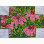 Pink Echinacea on Teal  Brick Cover