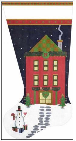 Red Christmas House Stocking