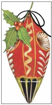 Holly Red Drop Ornament