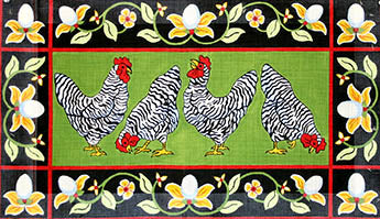 Chickens With Egg Border