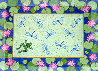 Dragonflies With Waterlily Border