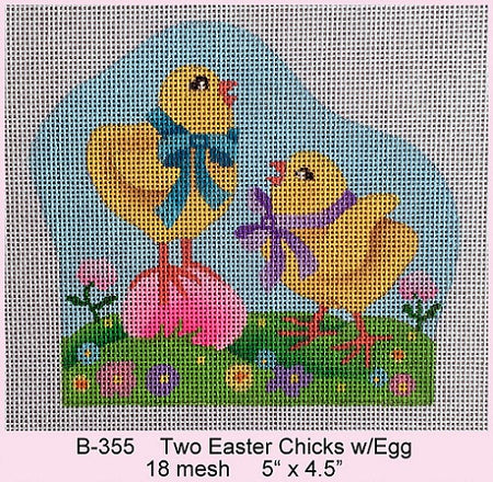 Two Easter Chicks With Egg