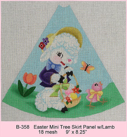Mini Easter Tree Skirt Panel With Lamb